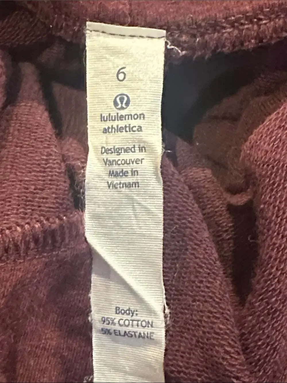Lululemon Stress Less Hoodie - Size 6, Heather Bordeaux